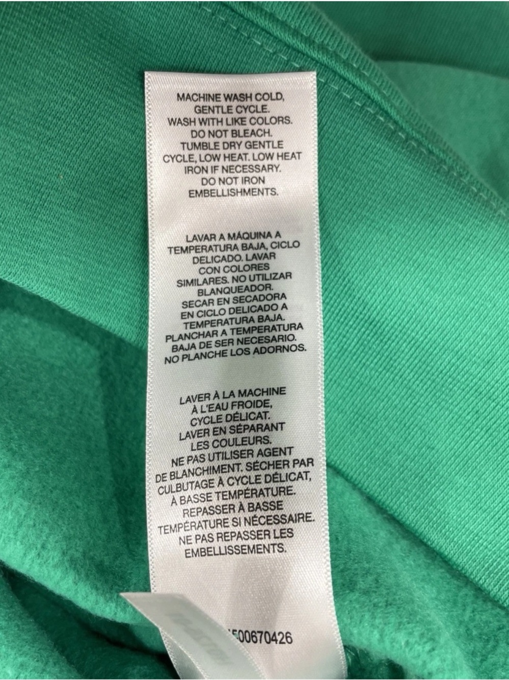 NWT Esprit 80’s 90’s Women's Green Crew Neck Sweatshirt M Cotton Blend Fleece - Picture 3 of 4